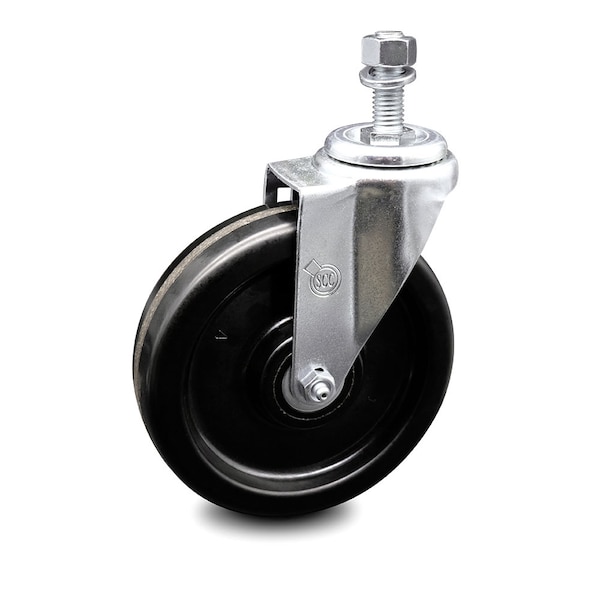 6 Inch Phenolic Wheel Swivel 1/2 Inch Threaded Stem Caster